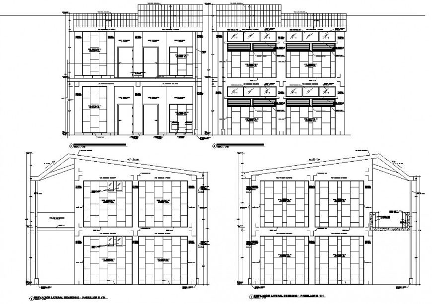 Exterior house plan and elevation dwg file detail.