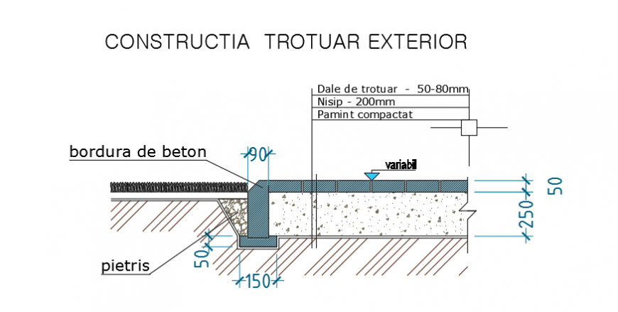 Exterior through wall section construction design of 2storey house design