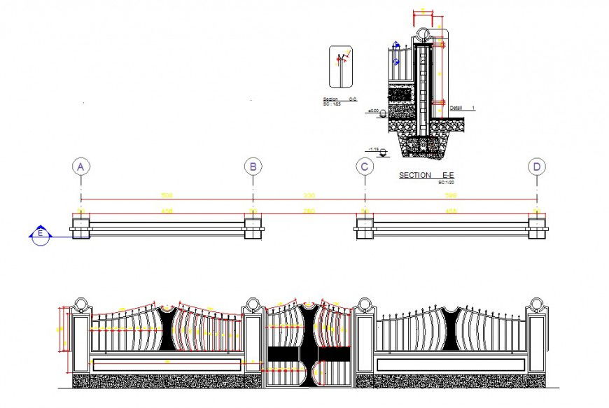 Exterior view of a gate design