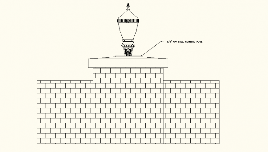 Exterior Wall Light detail dwg file