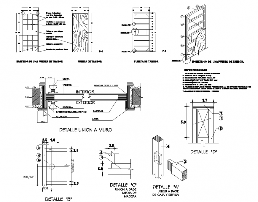External and internal door section layout file
