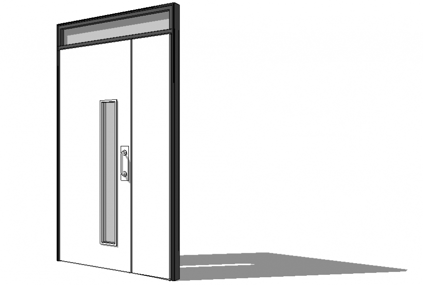 External door and a half 3d drawing details skp file