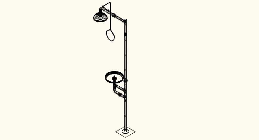 Eye wash shower detail health blocks elevation autocad file