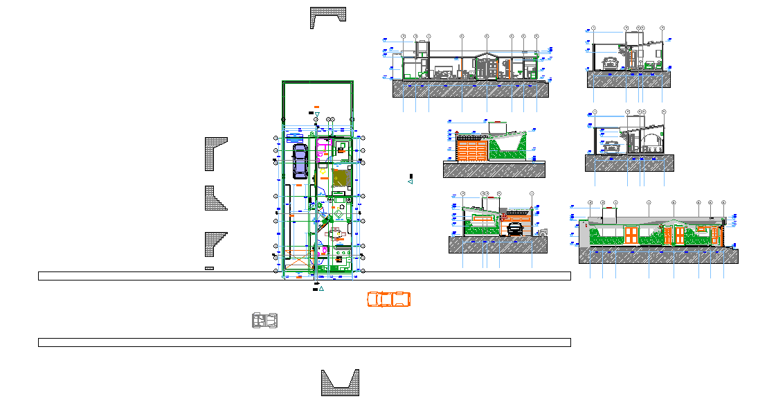Modern Home Design DWG file with Floor Plan and Elevation Layout