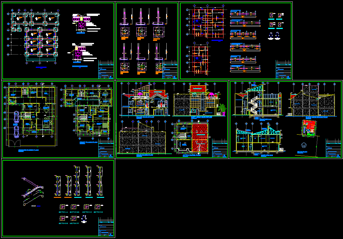 Modern Bungalows CAD Drawings and Architectural Layout Design File