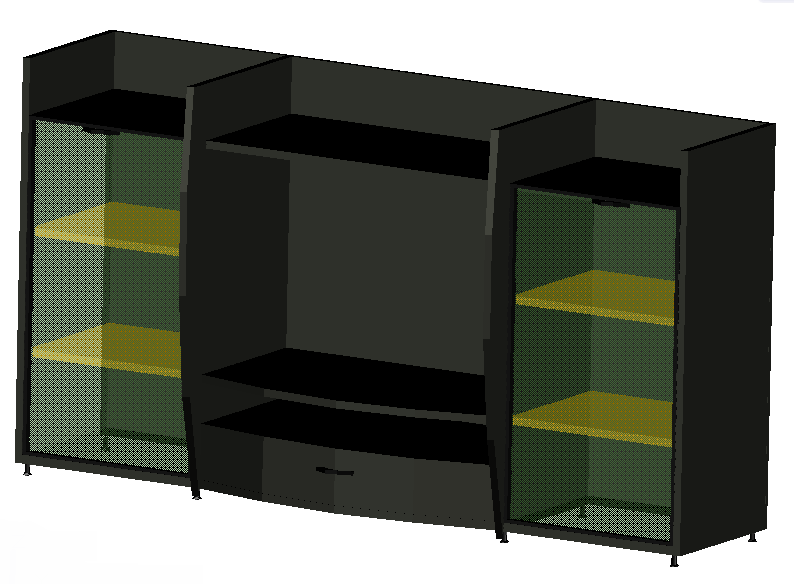 3D Shelf Furniture AutoCAD DWG File for Interior Design Layout