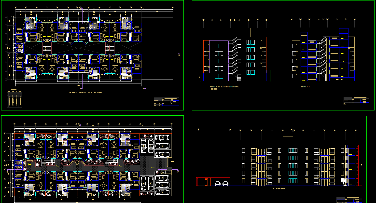 2BHK Apartment AutoCAD Drawing File with Complete Floor Layout