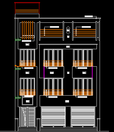 Modern House AutoCAD Design with G plus 3 Floor Elevation Plan
