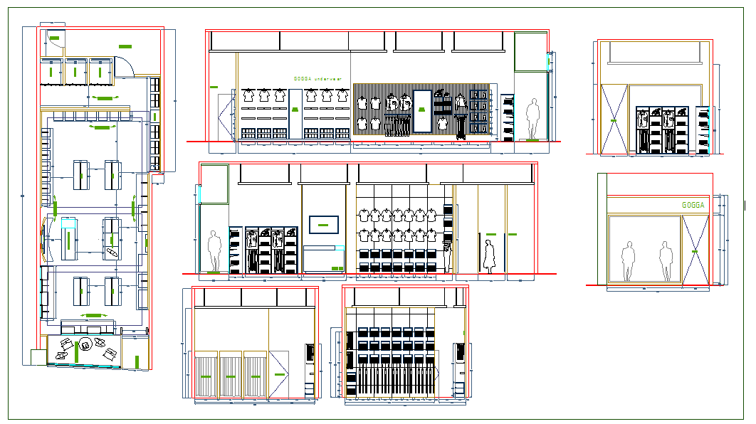 Clothes Shop Design DWG File with CAD Layout and Interior Plan