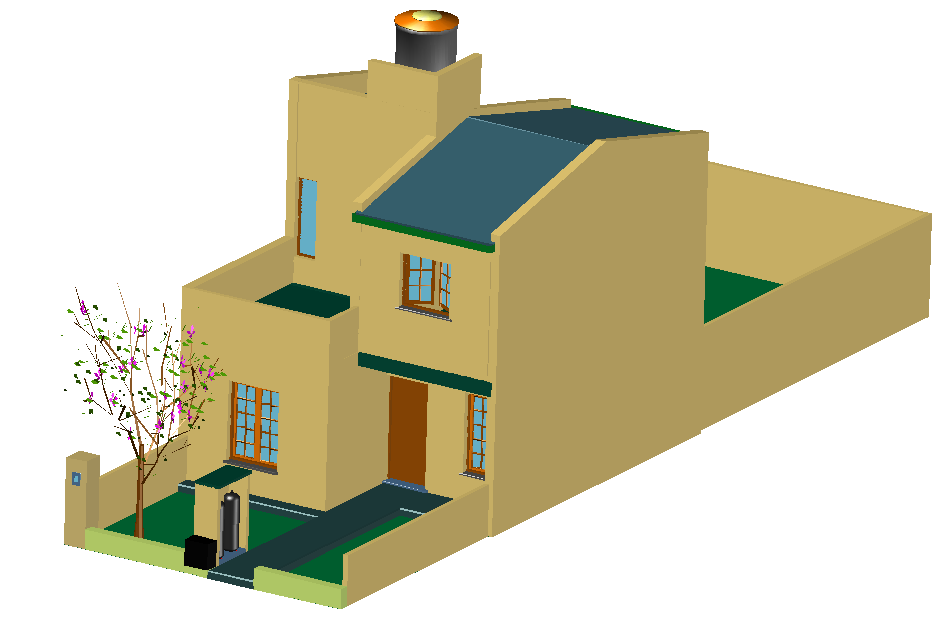 Modern 3D Village House Model with Detailed Exterior Design Plans