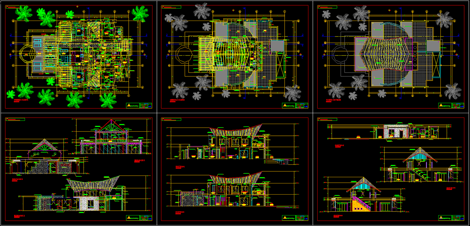 Beach House AutoCAD File with Detailed Architectural CAD Drawings