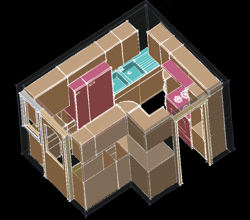 Kitchen Design CAD Drawing Available in DWG File for Interior Projects
