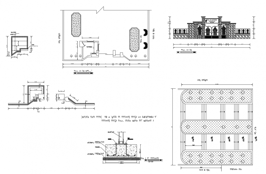 Facade detail elevation and plan 2d view autocad file