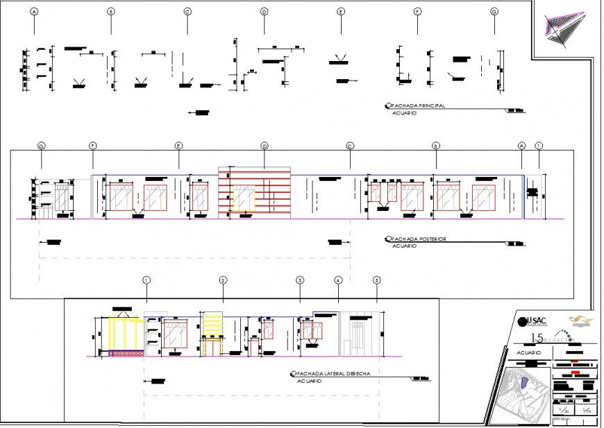 facades more typical wall sections drawing in dwg file.