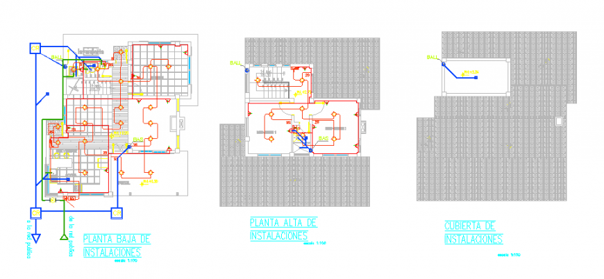 Facilities installation design of small type living place design drawing