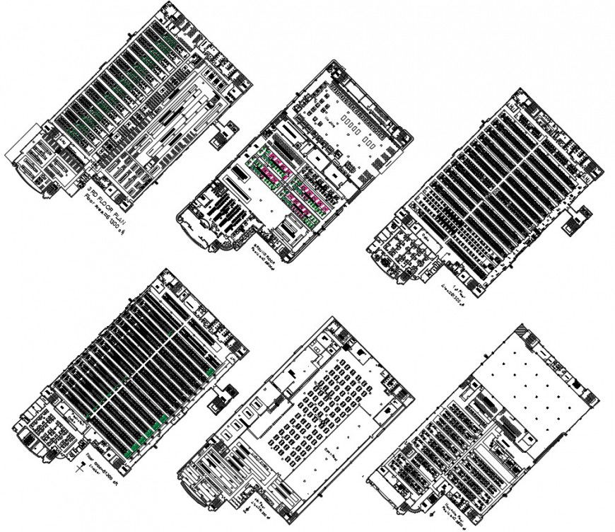 Factory building plan with detail dimension in autocad file