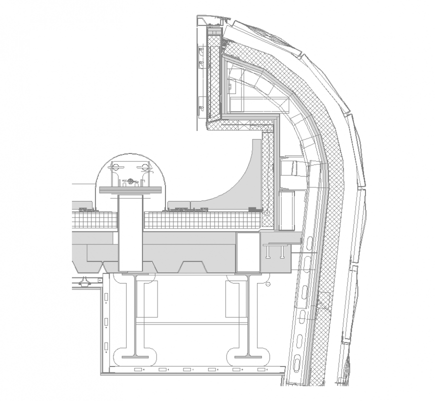 Factory building structure detail 2d view layout plan