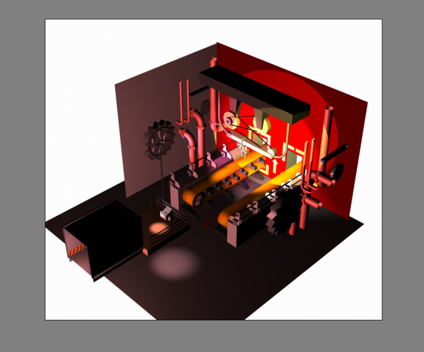 Factory Machinery equipment elevation 3d model 3d max file