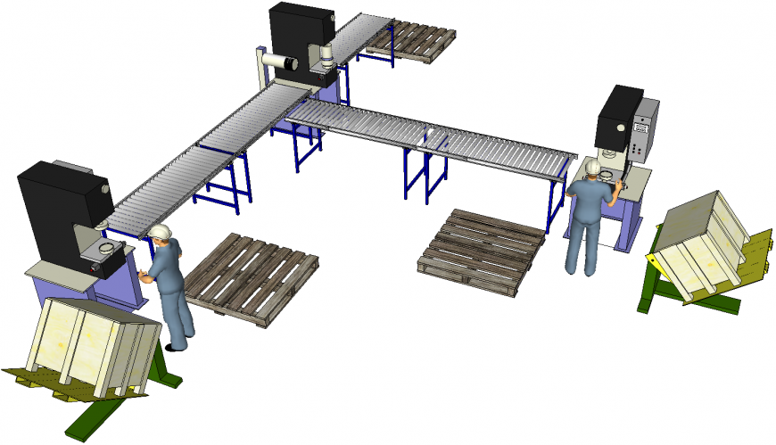 Factory production plan detail dwg file.