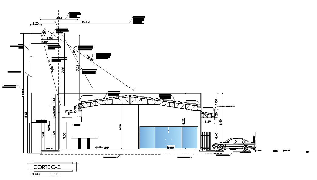 factory front view details AutoCAD files, cad files, dwg drawing