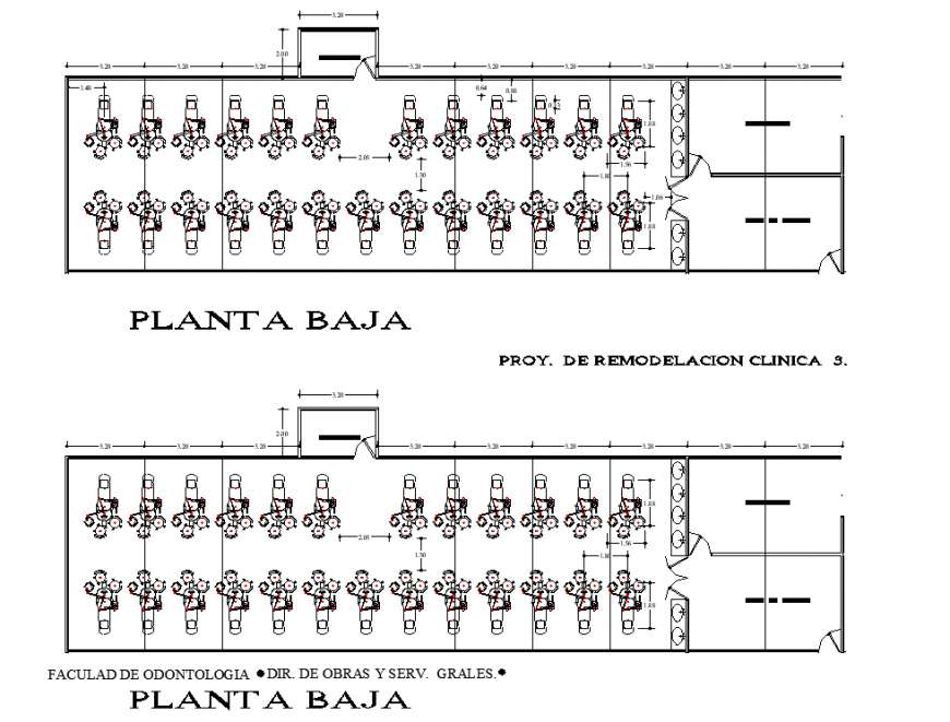 Faculty of dentistry layout plan in dwg AutoCAD file.