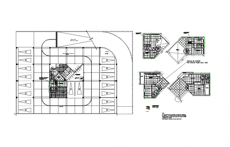 False ceiling area plan with view of detail area with construction design dwg file