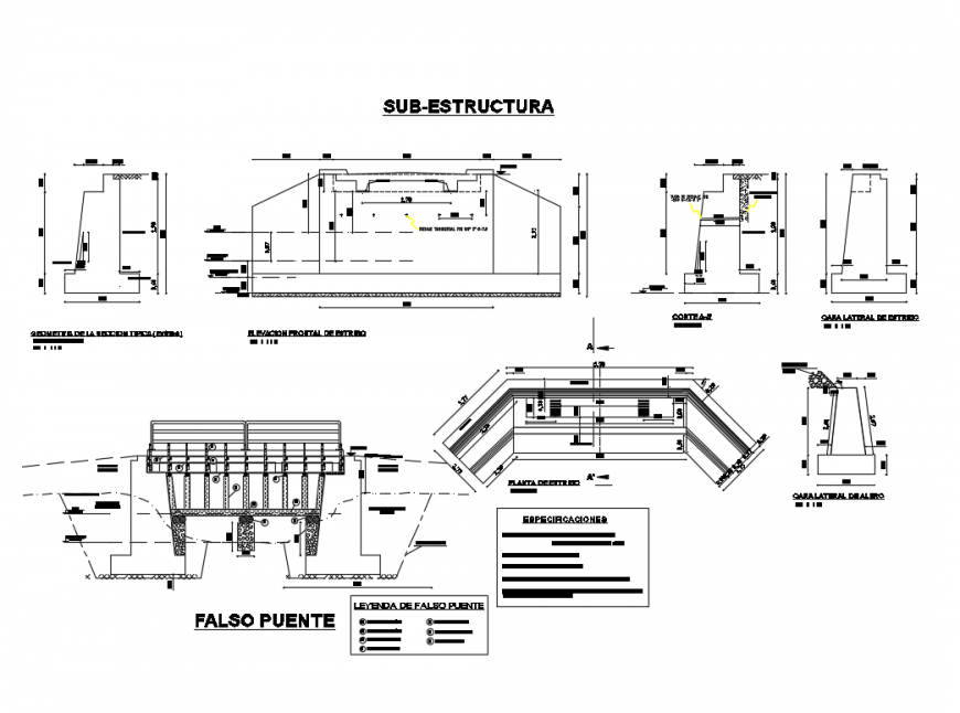 CAD Drawing of False Ceiling Construction and Superstructure