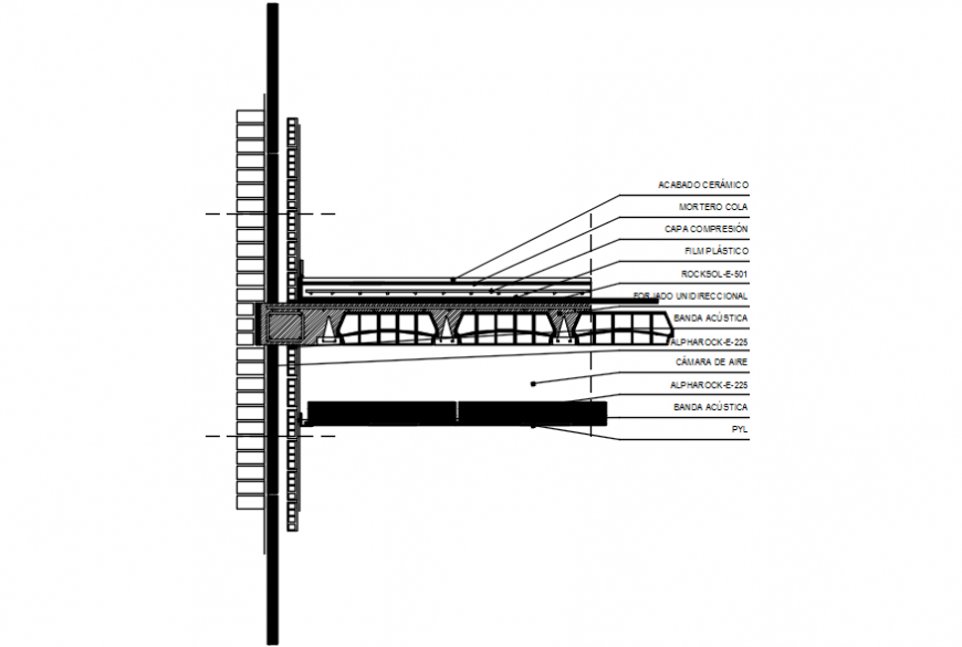 False ceiling constructive structure details dwg file