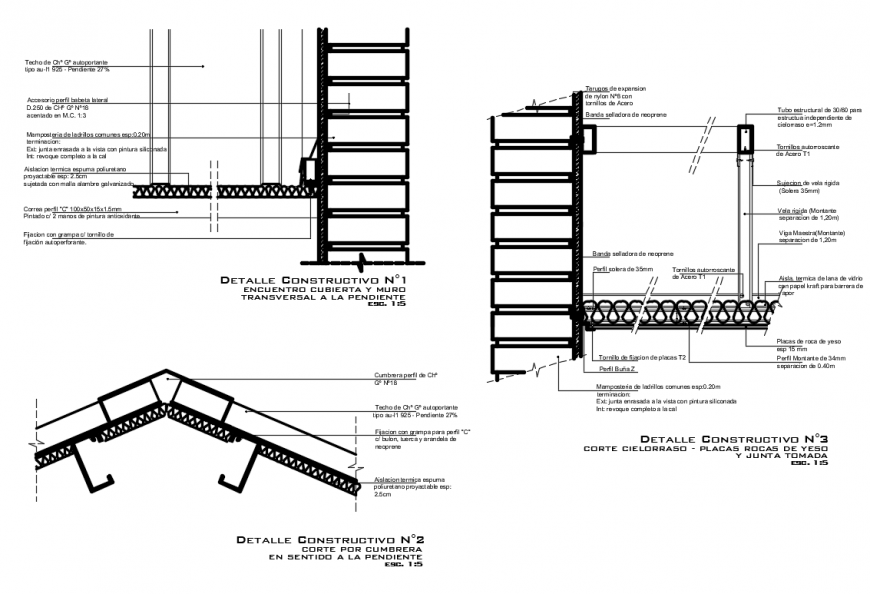 False ceiling cover section constructive cad drawing details dwg file