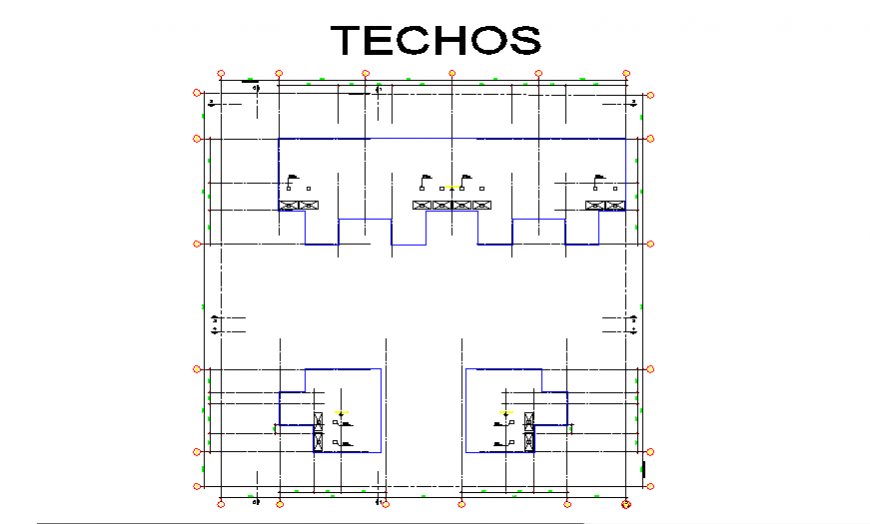 False ceiling design of Architectural duplex house design drawing