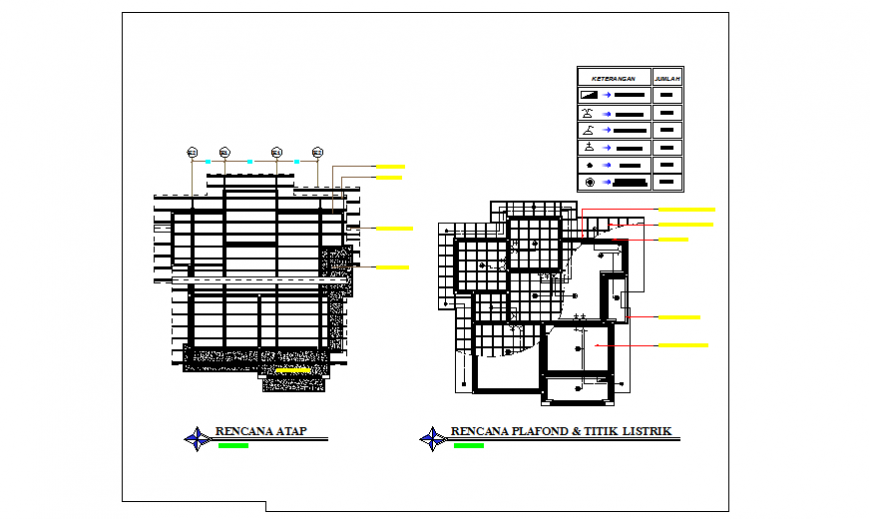 False ceiling design of single family house design drawing