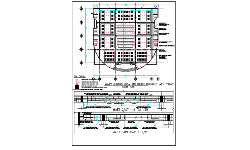 False ceiling Layout plan of community center design drawing