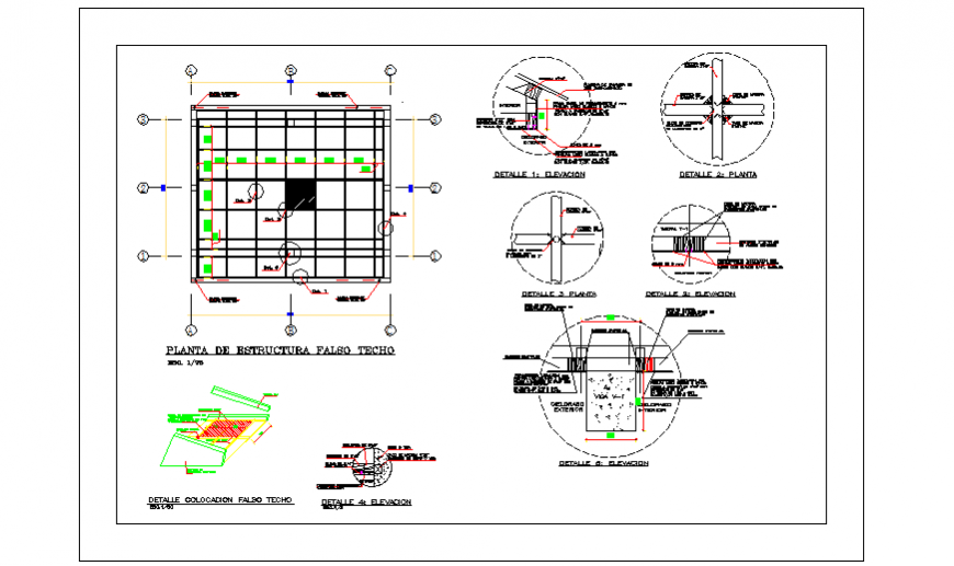 False ceiling Structural Floor design of common local bridge design drawing