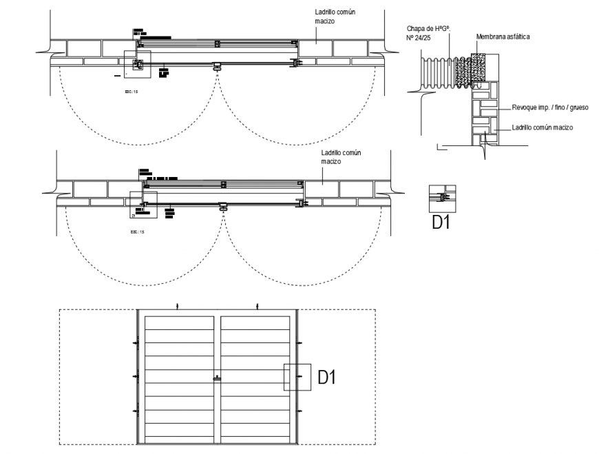 False ceiling technical constructive details dwg file