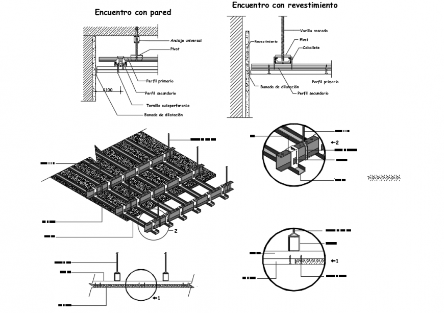 False house ceilings suspended structure details dwg file