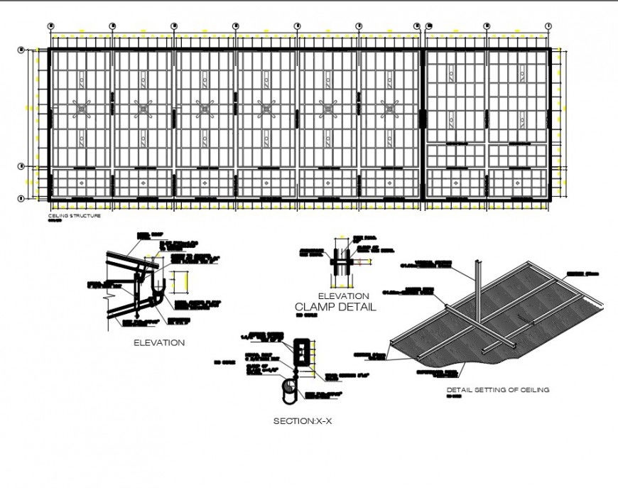 False right sky plan and section autocad file