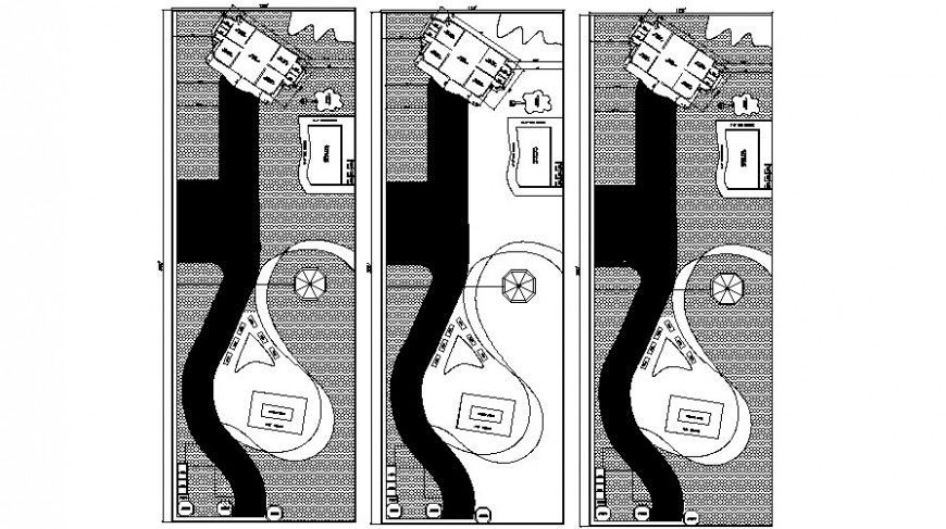 Fame house site layout plan and landscaping structure drawing details dwg file