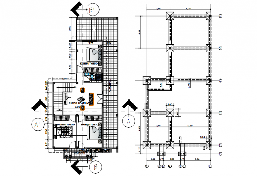 Family housing area in AutoCAD file