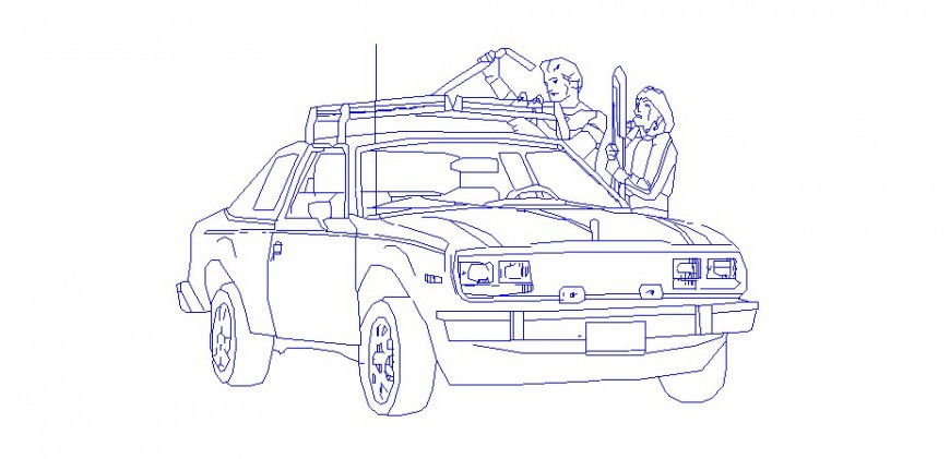 Family car cross elevation block cad drawing details dwg file