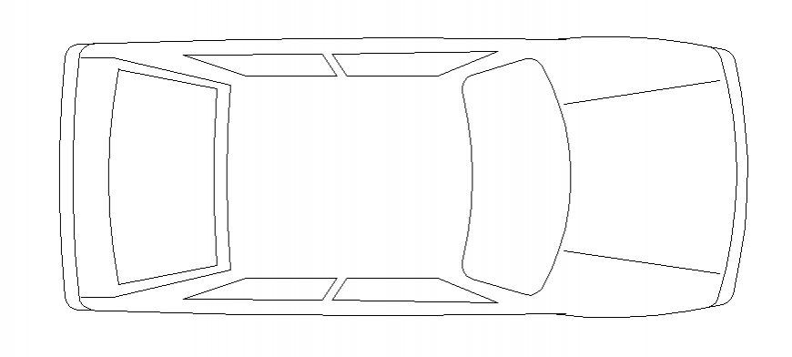 Family car roof view elevation block cad drawing details dwg file