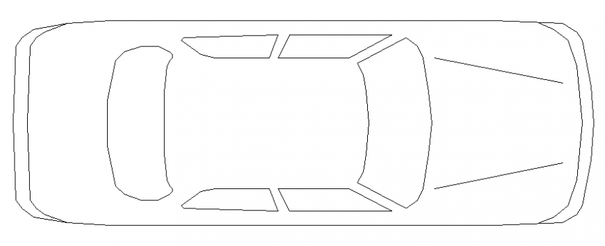 Family car roof view elevation cad block details dwg file