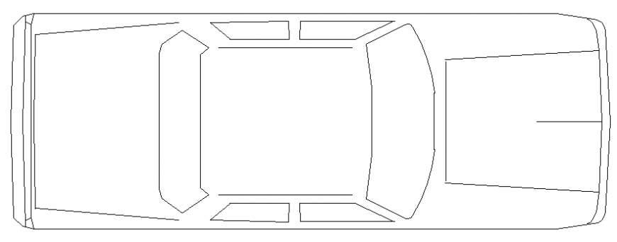 Family car roof view elevation design cad block details dwg file