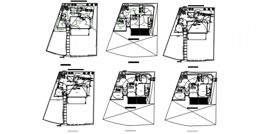 Family house floor plan with electrical installation drawing details dwg file