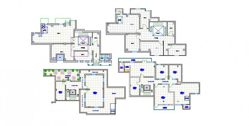 Family Residence with Garden Area DWG File AutoCAD Layout Plan