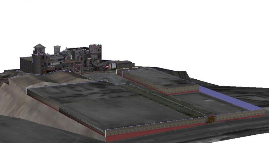 Famous architectural building block detail sketch-up file