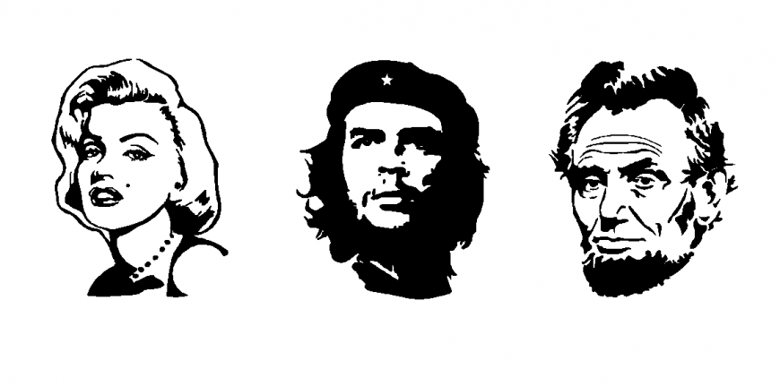 Famous celebrity face detail elevation 2d view autocad file