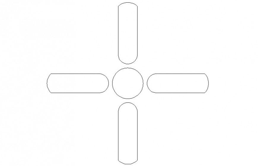 Fan detail drawing 2d view in autocad