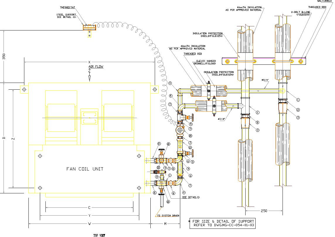 fan coil unit piping system
