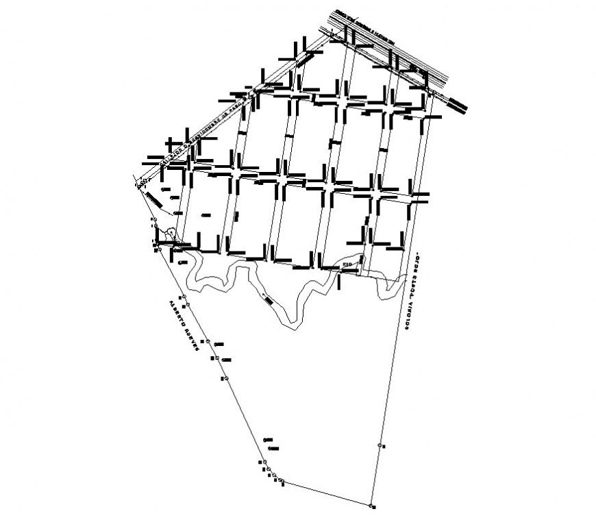 Farm detail 2d view layout file in autocad format