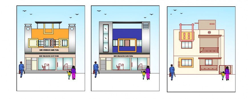 Farm house area of residence elevation in AutoCAD file
